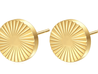 Gold waterproof stud earrings.
